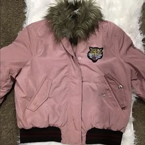 Fur Pink Bomber Jacket
